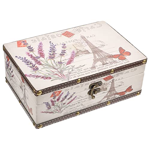 MAJORMENCH Vintage Holz Schmuckschatulle mit Lavendel Turm Muster Dekorative Aufbewahrungsbox für Schmuckstücke Kompakte Retro Design für Hochzeiten und MAJORMENCH Vintage Holz Schmuckschatulle mit Lavendel Turm Muster Dekorative Aufbewahrungsbox für Schmuckstücke Kompakte Retro Design für Hochzeiten und von MAJORMENCH