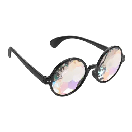 MAJORMENCH Wear resistant Kaleidoskop Partybrille aus Hochwertigem Glas Glatte Oberfläche Robustes Design Leuchtend Schwarz für Clubs Karneval und Festivals Auffällige Dekorative Partygafas von MAJORMENCH