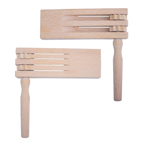 2 Stück Holzratsche Geräusche Maker，Spinning Doppel Ratsche Holz，Krachmacher，Holz Rassel，Musikinstrumente Kinder，Spielpartys,Krachmacher bei Sportveranstaltungen, Karnevalsumzug, Kinderfasching von MAKFORT