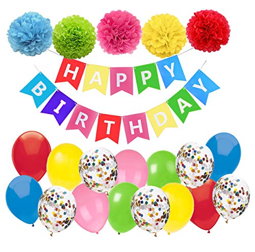 MAKFORT Geburtstagsdeko Grün Happy Birthday Girlande mit Pompoms und Luftballons Grün Konfetti Luftballons für Geburtstag Partydeko MAKFORT Geburtstagsdeko Grün Happy Birthday Girlande mit Pompoms und Luftballons Grün Konfetti Luftballons für Geburtstag Partydeko von MAKFORT