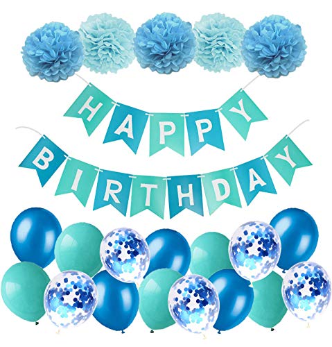MAKFORT Geburtstagsdeko Grün Happy Birthday Girlande mit Pompoms und Luftballons Grün Konfetti Luftballons für Geburtstag Partydeko MAKFORT Geburtstagsdeko Grün Happy Birthday Girlande mit Pompoms und Luftballons Grün Konfetti Luftballons für Geburtstag Partydeko von MAKFORT