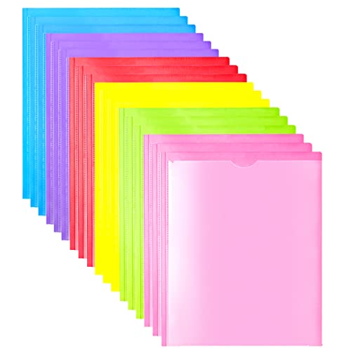 MAKHISTORY Robuste Kunststoff-Ordner mit transparenter Vordertasche, 3 Taschen, Ordner mit Zinken und Kartenschlitz, für Blätter in Briefgröße, leuchtende Farben, 18 Stück MAKHISTORY Robuste Kunststoff-Ordner mit transparenter Vordertasche, 3 Taschen, Ordner mit Zinken und Kartenschlitz, für Blätter in Briefgröße, leuchtende Farben, 18 Stück von MAKHISTORY
