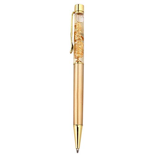 MAKIVI Kugelschreiber Gold Metall mit Glitzer Gold mit Flakes Clip für Terminplaner,Terminkalender,Bücher, Notizbücher zum von MAKIVI