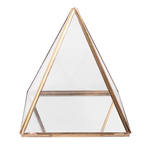 MAKIVI Schmuckschatulle Aus Glas, Golden, Geometrische, Dekorative Schachtel, Geometrische Glaspyramide, Ringhalter für Hochzeit, Geburtstag, Geschenk L MAKIVI Schmuckschatulle Aus Glas, Golden, Geometrische, Dekorative Schachtel, Geometrische Glaspyramide, Ringhalter für Hochzeit, Geburtstag, Geschenk L von MAKIVI