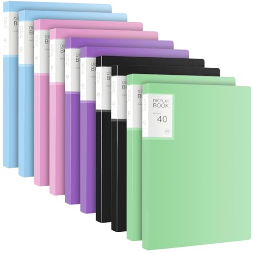MAKTSAM 10 Stück A4 Sichtmappe mit 400 Taschen, 5 Farben, verstärkte Kunststoffhüllen, Dokumenten-Organizer, A4-Präsentationsmappen für Büropersonen, Büros MAKTSAM 10 Stück A4 Sichtmappe mit 400 Taschen, 5 Farben, verstärkte Kunststoffhüllen, Dokumenten-Organizer, A4-Präsentationsmappen für Büropersonen, Büros von MAKTSAM