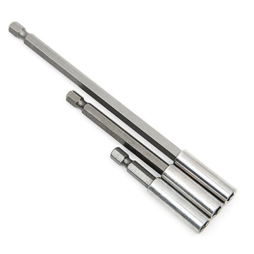 MALAYAS Drei Magnetische Bithalter Verlängerung 3-teiliges Set für Schrauben, Muttern, und jedes Bohren und Handheld Treiber – Beinhaltet 5,1cm 10,2cm 15,2cm Extensions für Quick Change – 1/10,2cm Sechskant-Schaft von MALAYAS