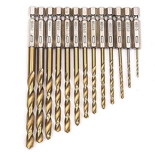Malayas 13 Stück Spiralbohrer Set,1/10,2 cm HSS Spiralbohrer Metall 1,5mm-6,5mm Sechskant Bohrer Schraube Werkzeuge Bohrer Stahlbohrer Holz Kunststoff Aluminium Kupfer Stahl Malayas 13 Stück Spiralbohrer Set,1/10,2 cm HSS Spiralbohrer Metall 1,5mm-6,5mm Sechskant Bohrer Schraube Werkzeuge Bohrer Stahlbohrer Holz Kunststoff Aluminium Kupfer Stahl von MALAYAS