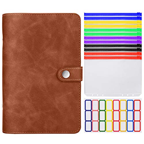 6 Löcher Loseblatt Notizbuch, Binder Notebook aus PU Leder mit 12 Stück A6 PVC Binderumschlägen Etikettenaufklebern Binder Notizbuch Ringbuchordner, Braun 6 Löcher Loseblatt Notizbuch, Binder Notebook aus PU Leder mit 12 Stück A6 PVC Binderumschlägen Etikettenaufklebern Binder Notizbuch Ringbuchordner, Braun von MALEDEN