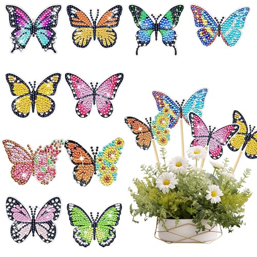 MALNDTK 10pcs Diamond Painting Schmetterling Sets, DIY Diamond painting Malerei für Garten Deko,für Kinder & Erwachsene Basteln Diamont Painting, Draußen und Drinnen Balkon Deko, Für Mama Und Kinder MALNDTK 10pcs Diamond Painting Schmetterling Sets, DIY Diamond painting Malerei für Garten Deko,für Kinder & Erwachsene Basteln Diamont Painting, Draußen und Drinnen Balkon Deko, Für Mama Und Kinder von MALNDTK