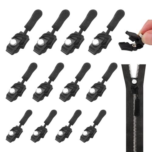MALNDTK 12Pcs Reißverschluss Reparatur Set,Zipper Ersatz,Hochwertiger Näh Reißverschluss,Zipper für Jacken, Rucksäcke, Gepäck und Schlafsäcke Ideal zur schnellen Reißverschluss Fixierung von MALNDTK