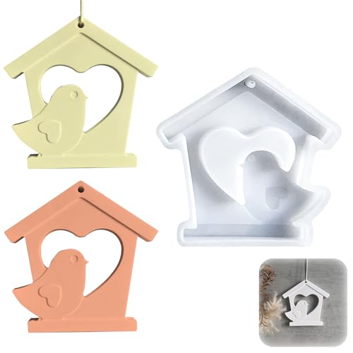 MALNDTK Silikonformen Gießformen, Silikonform Häuse Vogel, Vogel mit Herz Haus Gießformen für Ostern, Ostern Anhänger, für DIY-Projekte wie Gießen von Kerzen, Epoxidharzarbeiten, Frühling & Osterdeko MALNDTK Silikonformen Gießformen, Silikonform Häuse Vogel, Vogel mit Herz Haus Gießformen für Ostern, Ostern Anhänger, für DIY-Projekte wie Gießen von Kerzen, Epoxidharzarbeiten, Frühling & Osterdeko von MALNDTK