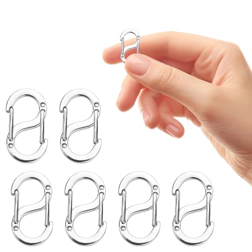 6 Stück Mini Karabiner,Edelstahl Armband Verschlüsse,Schmuck Verschlüss für Armbänder,Schultertasche Kette und Halsketten Verschlüsse,Klemmeverschluss,Karabiner Mini für DIY Schmuck(16,5mm,Silber) 6 Stück Mini Karabiner,Edelstahl Armband Verschlüsse,Schmuck Verschlüss für Armbänder,Schultertasche Kette und Halsketten Verschlüsse,Klemmeverschluss,Karabiner Mini für DIY Schmuck(16,5mm,Silber) von MALOUSUN