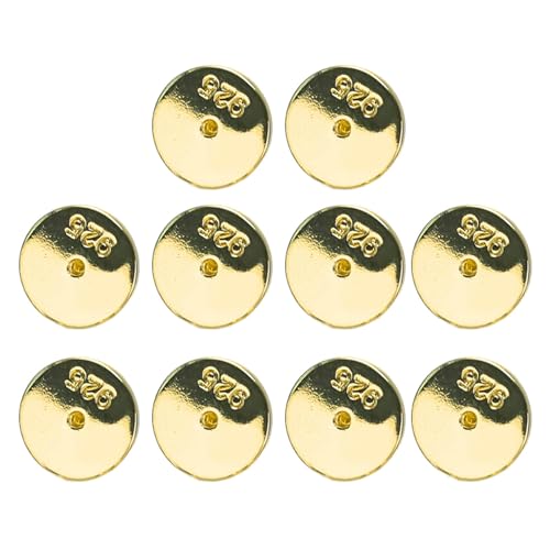 10 Stück runde Scheiben-Ohrring-Stopper aus Metall, sichere Ohrstecker, Verschlüsse für schwere Ohrringe von MALSSE