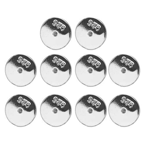 10 Stück runde Scheiben-Ohrring-Stopper aus Metall, sichere Ohrstecker, Verschlüsse für schwere Ohrringe von MALSSE