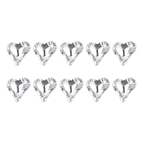 10 x Charms, unregelmäßige Nägel, Kunst-Charms, spitzer Boden, Strasssteine, Herzanhänger, Kristalle, Charms 10 x Charms, unregelmäßige Nägel, Kunst-Charms, spitzer Boden, Strasssteine, Herzanhänger, Kristalle, Charms von MALSSE