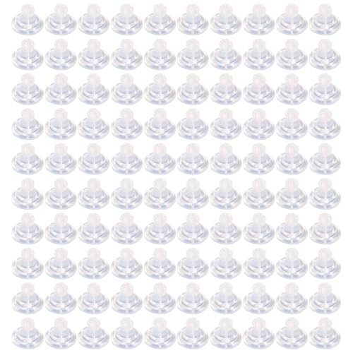 100 Stück Silikon-Ohrring-Verschlüsse, hypoallergene Verriegelung für Ohrstecker, Ohrring-Stopper, praktisches Schmuckherstellungszubehör von MALSSE