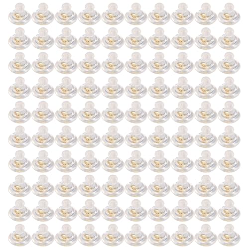 100 Stück Silikon-Ohrring-Verschlüsse, hypoallergene Verriegelung für Ohrstecker, Ohrring-Stopper, praktisches Schmuckherstellungszubehör 100 Stück Silikon-Ohrring-Verschlüsse, hypoallergene Verriegelung für Ohrstecker, Ohrring-Stopper, praktisches Schmuckherstellungszubehör von MALSSE