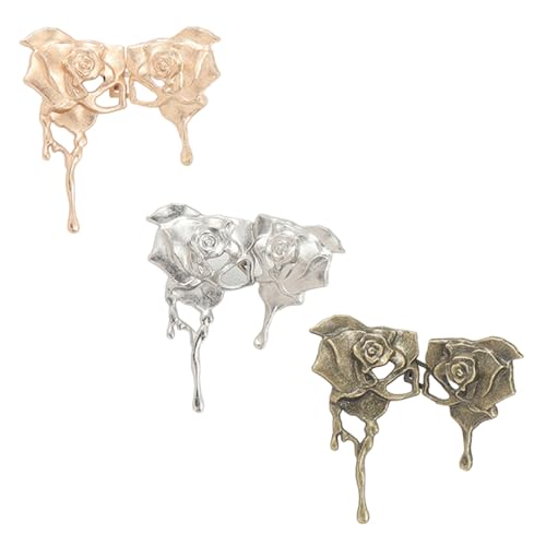 3 Paar verstellbare Hosenspanner mit Rosenblüten für Jeans, Röcke, Jeans, Verlängerung, Nadel zum Festziehen von Verlängerungen 3 Paar verstellbare Hosenspanner mit Rosenblüten für Jeans, Röcke, Jeans, Verlängerung, Nadel zum Festziehen von Verlängerungen von MALSSE