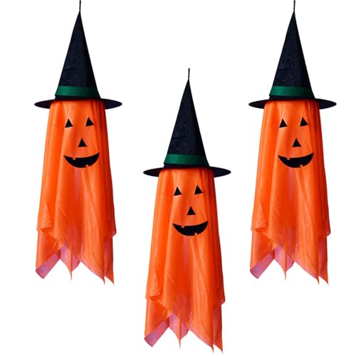 3 Stück Halloween Kürbis Hängende Ornament Set Hängende Charme Urlaub Haus Verzierung Stilvolle Feste Heimdekoration Halloween Kürbis Ornament von MALSSE