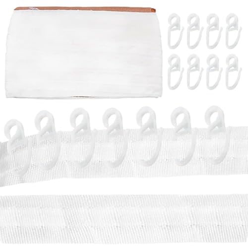 30 Meter Vorhangfaltenband für Vorhänge im Lieferumfang enthalten, 50 Stück weiße Vorhangfaltenhaken, Vorhangzubehör, Vorhangfaltenband 30 Meter Vorhangfaltenband für Vorhänge im Lieferumfang enthalten, 50 Stück weiße Vorhangfaltenhaken, Vorhangzubehör, Vorhangfaltenband von MALSSE