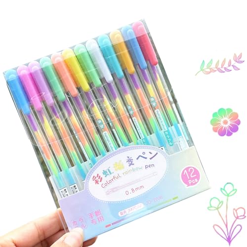 6/12 Stück 0,8 mm Regenbogen-Gelschreiber, Regenbogen-Kugelschreiber, Neon-Gel, dekorativ für Scrapbooking, Skizzieren 6/12 Stück 0,8 mm Regenbogen-Gelschreiber, Regenbogen-Kugelschreiber, Neon-Gel, dekorativ für Scrapbooking, Skizzieren von MALSSE