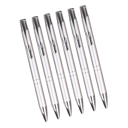 6 x Business-Metallstifte mit Clip, einziehbarer Kugelschreiber für Büro, Hotel, Gäste, Anmeldungs-Kugelschreiber 6 x Business-Metallstifte mit Clip, einziehbarer Kugelschreiber für Büro, Hotel, Gäste, Anmeldungs-Kugelschreiber von MALSSE