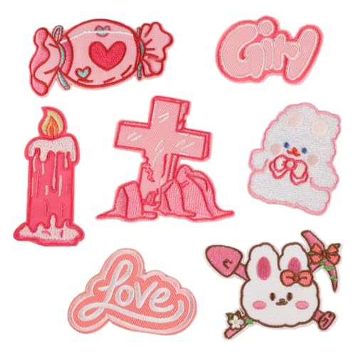 7 schöne süße Cartoon-Applikationen zum Aufnähen, Zubehör für Handwerk und Modedesigns, Applikationen, Stickapplikationen von MALSSE