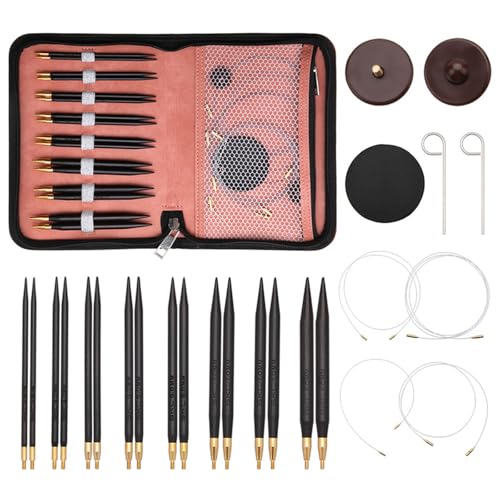 Austauschbares Rundstricknadel-Set mit Etui zum Stricken von Handwerk, Edelstahl, Doppelspitzen-Stricknadel Austauschbares Rundstricknadel-Set mit Etui zum Stricken von Handwerk, Edelstahl, Doppelspitzen-Stricknadel von MALSSE