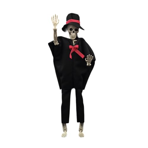 Bewegliches Halloween-Skelett mit beweglichen Gelenken, realistisches Ganzkörper-Knochenornament, unheimliche Dekoration für drinnen und draußen, bewegliche Gelenke, Skelett Bewegliches Halloween-Skelett mit beweglichen Gelenken, realistisches Ganzkörper-Knochenornament, unheimliche Dekoration für drinnen und draußen, bewegliche Gelenke, Skelett von MALSSE