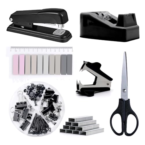 Büroklammern, Binder-Clips, Pinnnadel-Set, Schreibtischhefter, Nachfüll- und Entferner-Set, transparentes Klebeband und bunte Registerkarten, Dokumenten-Organisationswerkzeug Büroklammern, Binder-Clips, Pinnnadel-Set, Schreibtischhefter, Nachfüll- und Entferner-Set, transparentes Klebeband und bunte Registerkarten, Dokumenten-Organisationswerkzeug von MALSSE