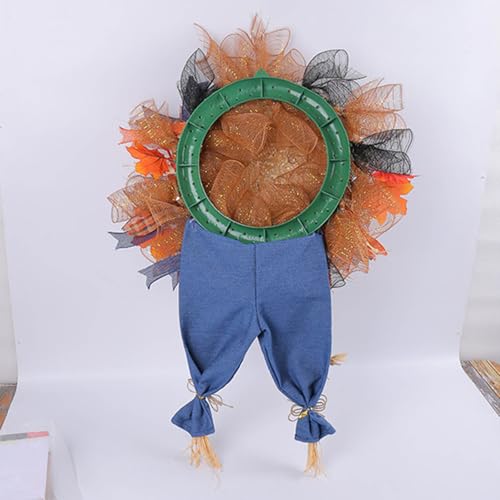 Dekorativer Türkranz, Strohhut und Denims, Jeans, Girlanden, Thanksgiving-Themen-Dekoration für drinnen und draußen, Ausstellung, Erntefest, Dekoration von MALSSE