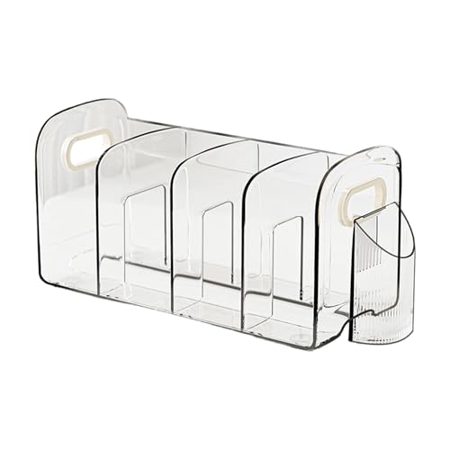 Desk Boodend Buchstützen aus transparentem Acryl mit Stiftbecher, multifunktionaler Schreibtisch-Organizer, Ständer, Zeitschriftenständer, transparenter Aktenordner von MALSSE