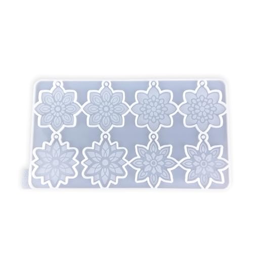 Einzigartige Silikonform für Blumenohrringe, zum Basteln von Harz-Ohrdekorationen, zierliche Blumenform, Schmuck, Anhängerform von MALSSE
