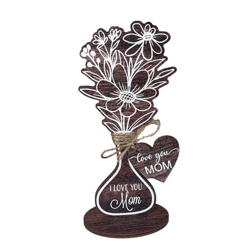 Einzigartige herzförmige Muttertags-Holzblumen-Dekoration, Muttertags-Wertschätzungs-Skulptur für besondere Menschen, einzigartig von MALSSE