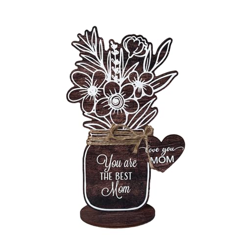 Einzigartige herzförmige Muttertags-Holzblumen-Dekoration, Muttertags-Wertschätzungs-Skulptur für besondere Menschen, einzigartig von MALSSE
