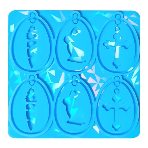 Epoxidharz-Formen für Schlüsselanhänger, Anhänger, Ostermotiv, einzigartiger Schmuck für die Herstellung von Silikon-Schmuckform von MALSSE