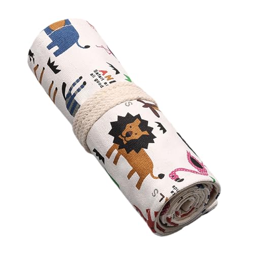 Federmäppchen mit 12/24/36/48 Löchern, großes Fassungsvermögen, Federmäppchen, Segeltuch, Rolltasche, schöne Tierverpackung, Segeltuch, große Kapazität, Wickeltasche Federmäppchen mit 12/24/36/48 Löchern, großes Fassungsvermögen, Federmäppchen, Segeltuch, Rolltasche, schöne Tierverpackung, Segeltuch, große Kapazität, Wickeltasche von MALSSE