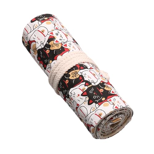 Federmäppchen mit 12/24/36/48 Löchern, großes Fassungsvermögen, Federmäppchen, Segeltuch, Rolltasche, schöne Tierverpackung, Segeltuch, große Kapazität, Wickeltasche Federmäppchen mit 12/24/36/48 Löchern, großes Fassungsvermögen, Federmäppchen, Segeltuch, Rolltasche, schöne Tierverpackung, Segeltuch, große Kapazität, Wickeltasche von MALSSE