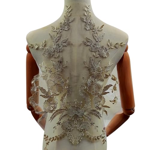 Luxuriöse Blumenapplikationen, vielseitige Dekoration, Kleid, Verzierung für Brautaccessoires, luxuriöse Seiden-strukturierte Applikationen von MALSSE