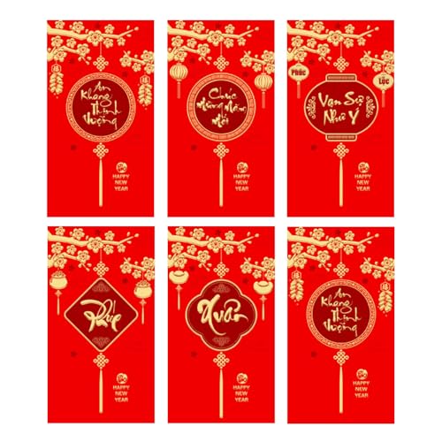 MALSSE 6 Stück Chinesische Neujahrs-Rötungsumschläge für 2025 Schlangenjahr Chinesische Tierkreiszeichen Frühlingsfest Geldtaschen Papiertüte Frühlingsfest Geschenkumschläge MALSSE 6 Stück Chinesische Neujahrs-Rötungsumschläge für 2025 Schlangenjahr Chinesische Tierkreiszeichen Frühlingsfest Geldtaschen Papiertüte Frühlingsfest Geschenkumschläge von MALSSE