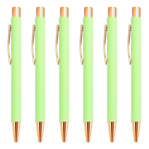 MALSSE 6 x 1,0 mm einziehbarer Kugelschreiber, Metallstift, glattes Schreiben, Stift für Büro, Schule, Klassenzimmer von MALSSE