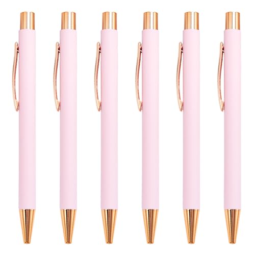 MALSSE 6 x 1,0 mm einziehbarer Kugelschreiber, Metallstift, glattes Schreiben, Stift für Büro, Schule, Klassenzimmer von MALSSE