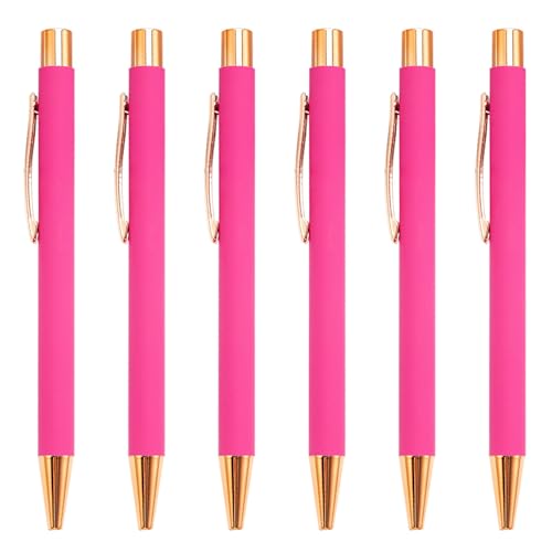 MALSSE 6 x 1,0 mm einziehbarer Kugelschreiber, Metallstift, glattes Schreiben, Stift für Büro, Schule, Klassenzimmer von MALSSE
