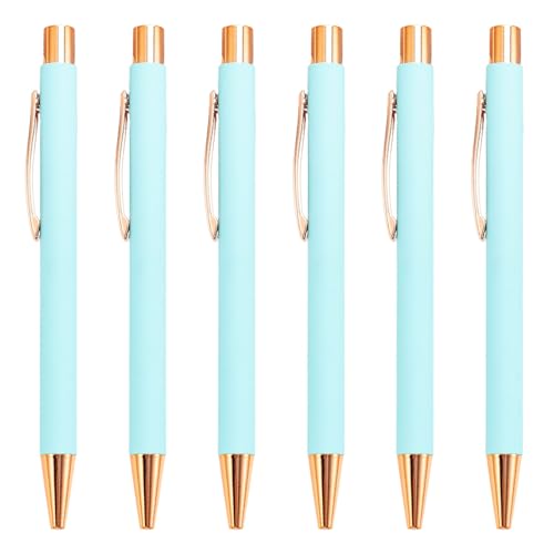 MALSSE 6 x 1,0 mm einziehbarer Kugelschreiber, Metallstift, glattes Schreiben, Stift für Büro, Schule, Klassenzimmer von MALSSE