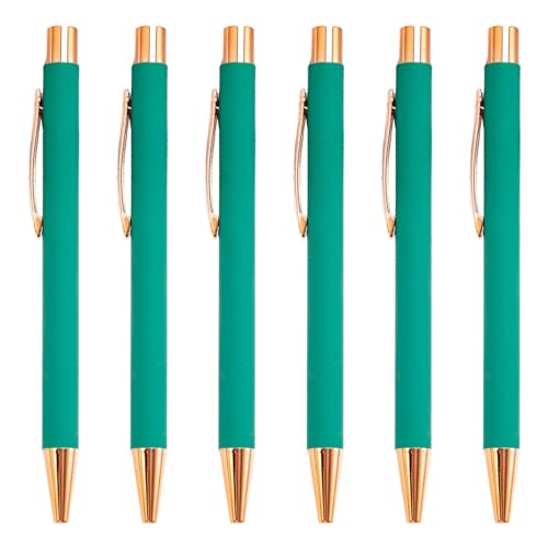 MALSSE 6 x 1,0 mm einziehbarer Kugelschreiber, Metallstift, glattes Schreiben, Stift für Büro, Schule, Klassenzimmer von MALSSE