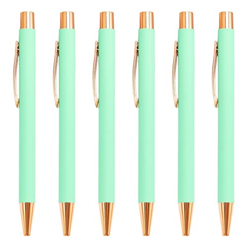 MALSSE 6 x 1,0 mm einziehbarer Kugelschreiber, Metallstift, glattes Schreiben, Stift für Büro, Schule, Klassenzimmer von MALSSE