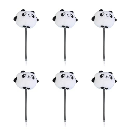 MALSSE 6 x Panda-Kugelschreiber, Plüsch-Panda-Schreibstift, Weihnachtsstrumpffüller für Kinder, Jungen, Mädchen, Weihnachten, Partygeschenk von MALSSE