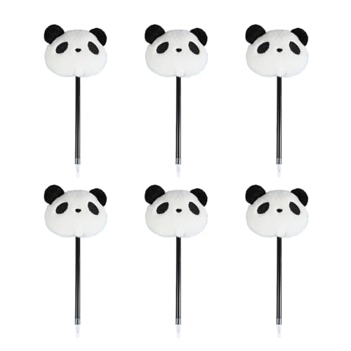 MALSSE 6 x Panda-Kugelschreiber, Plüsch-Panda-Schreibstift, Weihnachtsstrumpffüller für Kinder, Jungen, Mädchen, Weihnachten, Partygeschenk von MALSSE