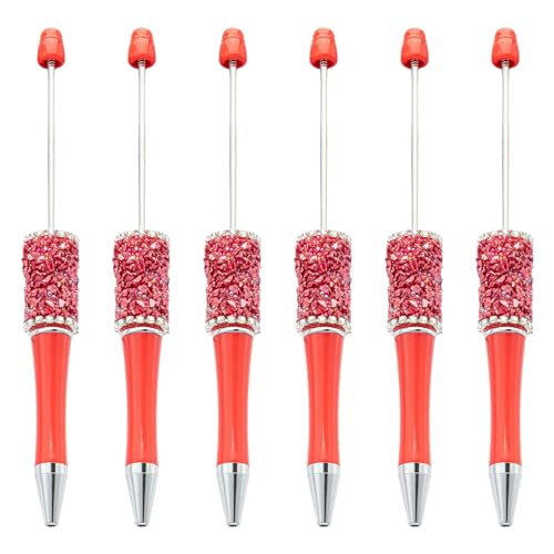 MALSSE 6 x Perlen-Kugelschreiber, einziehbarer Kugelschreiber, Strass-Kugelschreiber von MALSSE
