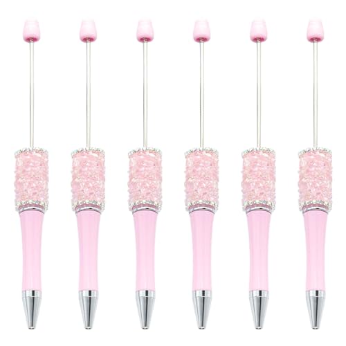MALSSE 6 x Perlen-Kugelschreiber, einziehbarer Kugelschreiber, Strass-Kugelschreiber von MALSSE